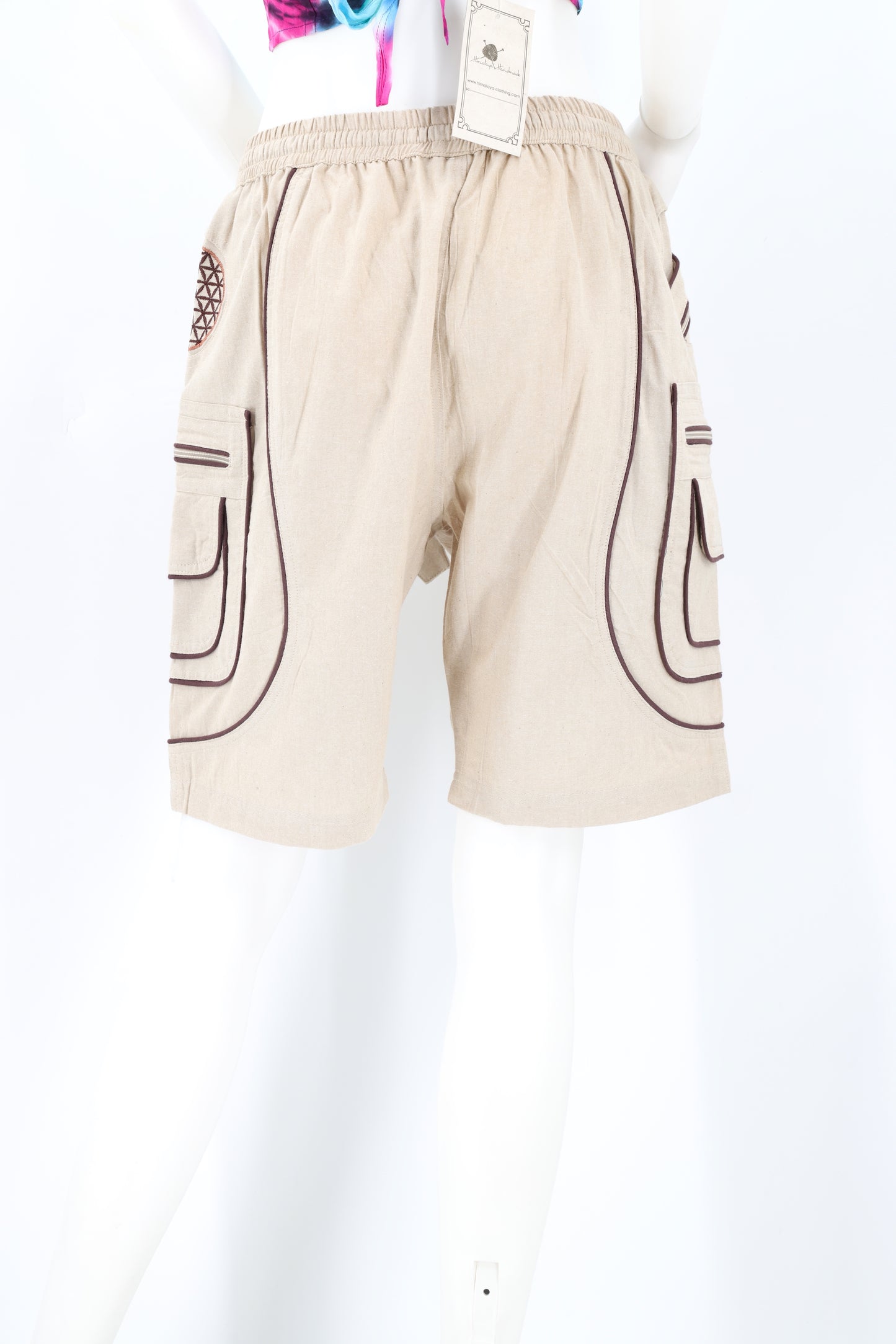 Cotton Hippie Handmade Harem Flower Of Life Embroidered Shorts
