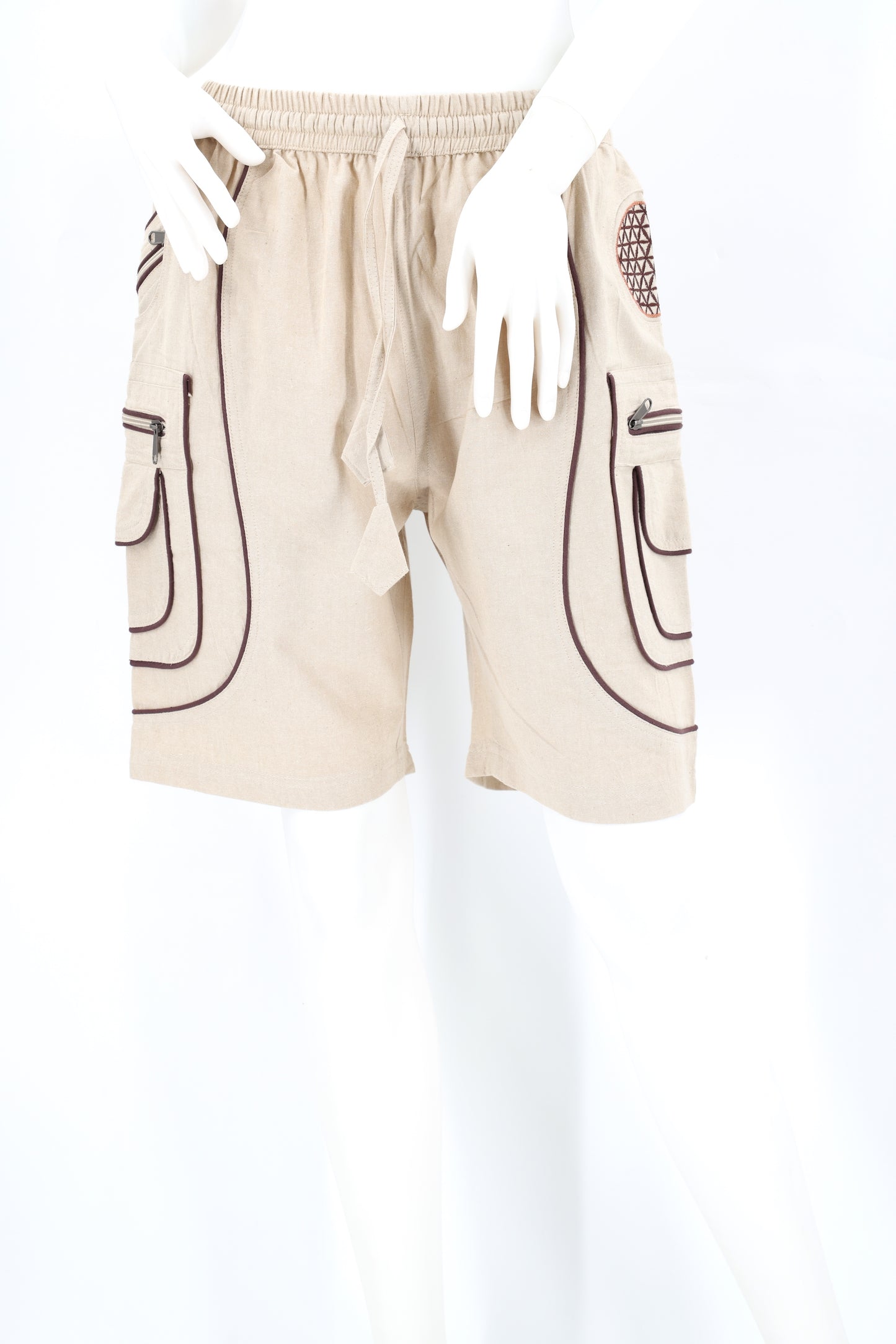 Cotton Hippie Handmade Harem Flower Of Life Embroidered Shorts