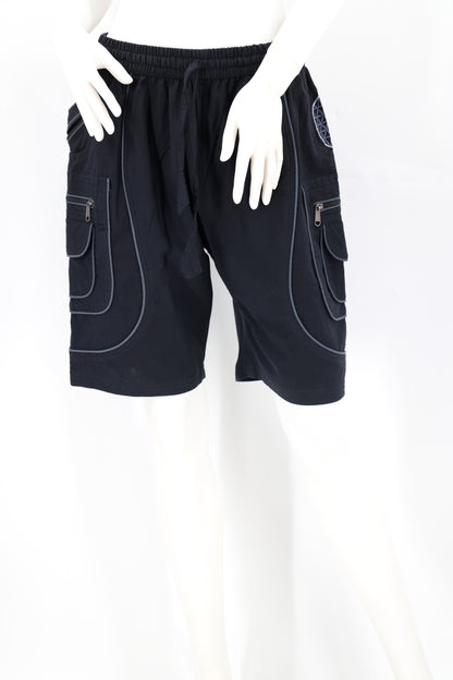 Flower of Life Embroidered Cotton Shorts