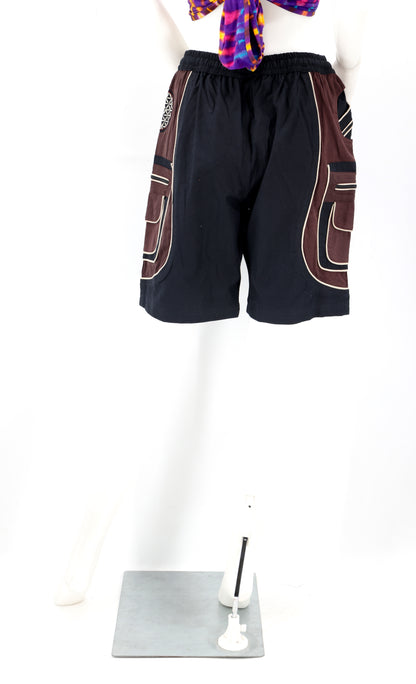 Flower of Life Embroidered Cotton Shorts