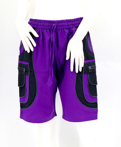 Flower of Life Embroidered Cotton Shorts