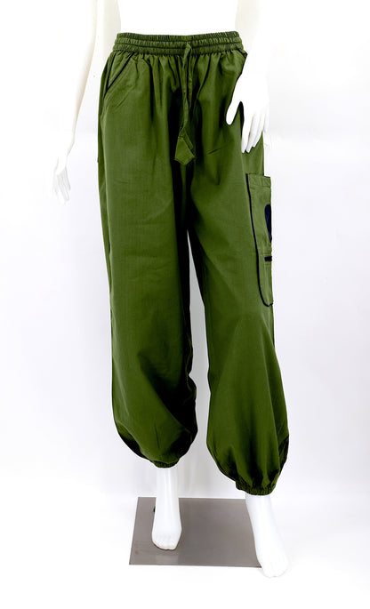Solid Color Plain Cotton Harem Pants