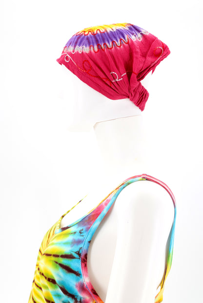 Cotton Hippie Handmade Tie Dye Embroidered Bohemian Headband