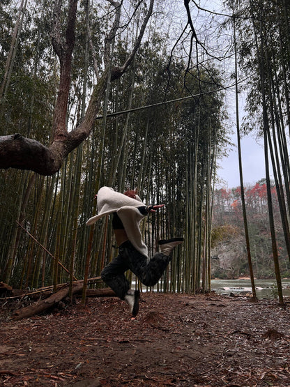 Artisan-crafted harem trousers with faded color design