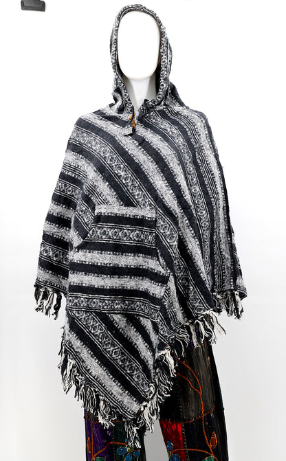 Cotton Hippie Handmade Gheri Cotton Hooded Bohemian Poncho
