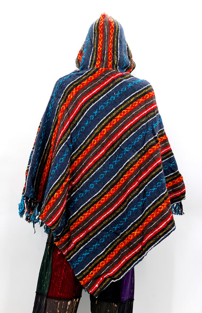 Cotton Hippie Handmade Gheri Cotton Hooded Bohemian Poncho