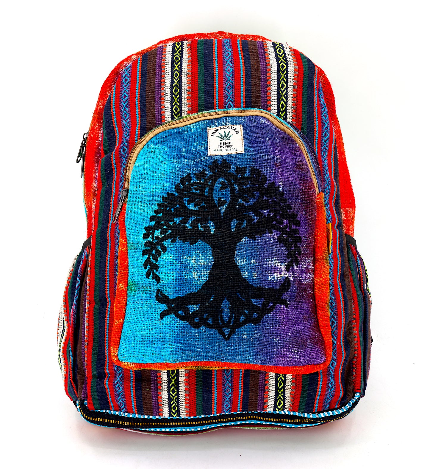 Hemp Tree Of Life Print Handmade Large Backpack