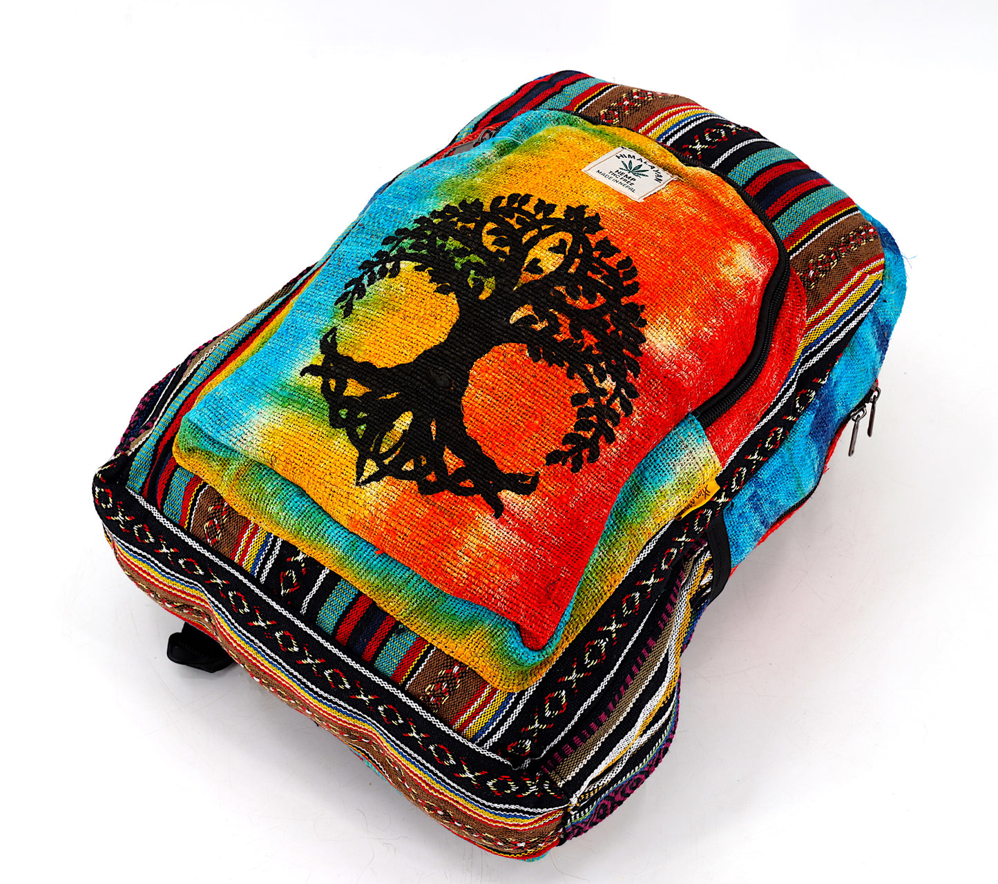 Hemp Tree Of Life Print Handmade Large Backpack