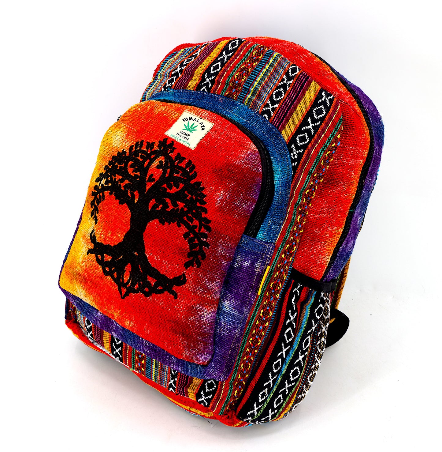 Hemp Tree Of Life Print Handmade Large Backpack