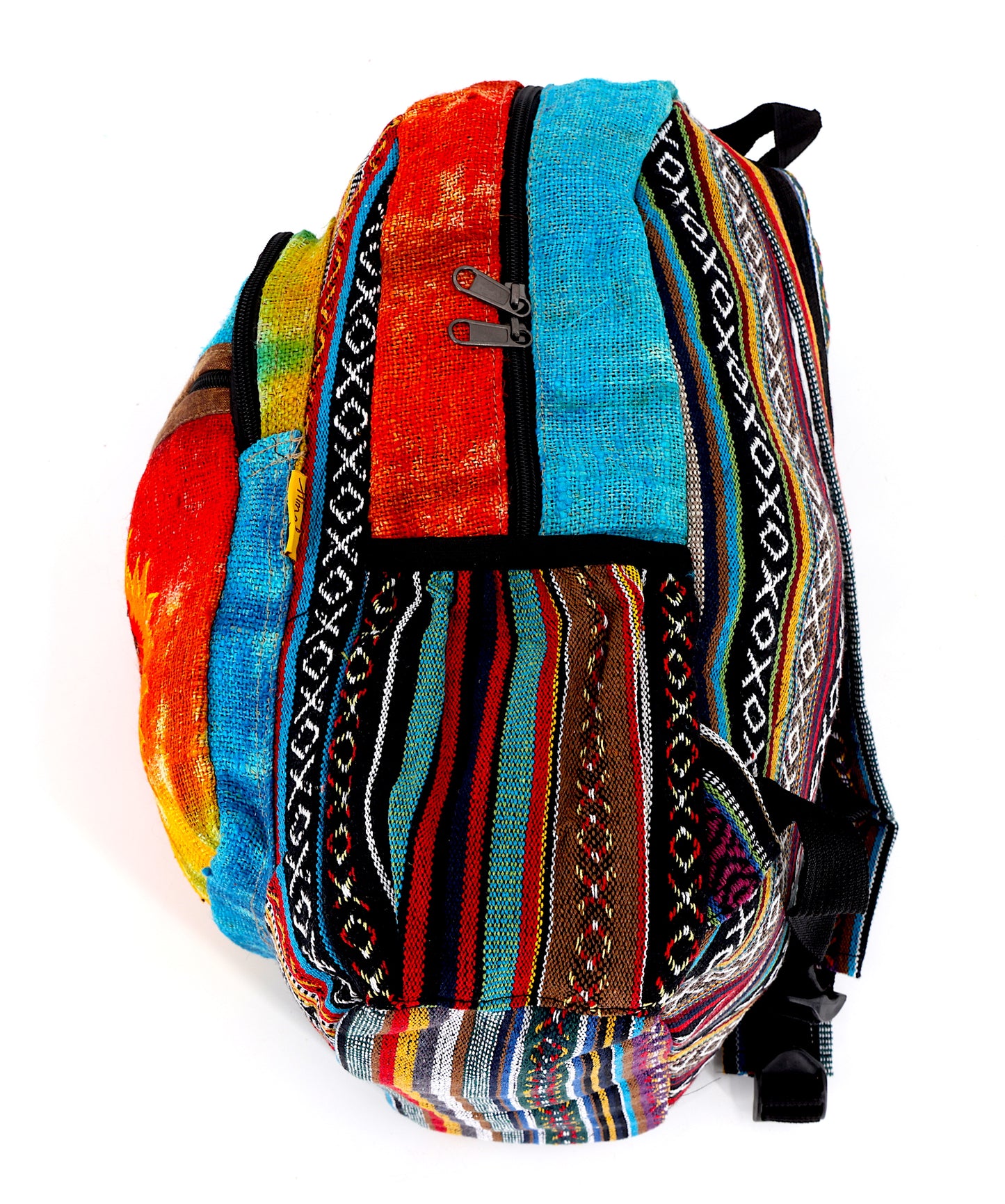 Hemp Sun and Moon Hand Embroidered Tie Dye Large Backpack