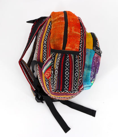 Mushroom Hemp Mini Backpack | Tie Dye Hand Embroidered Bag