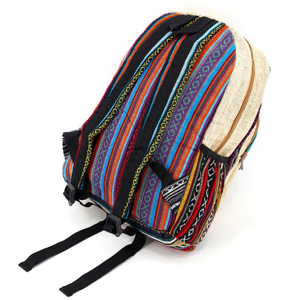 Hemp Mushroom Hand Embroidered Large Backpack