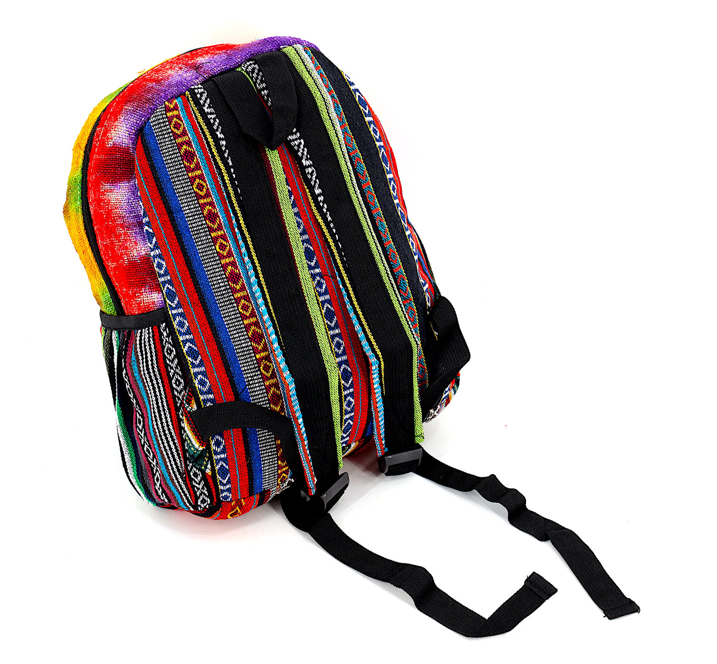 Hemp Hamsa Hand Embroidered Tie Dye Mini Backpack