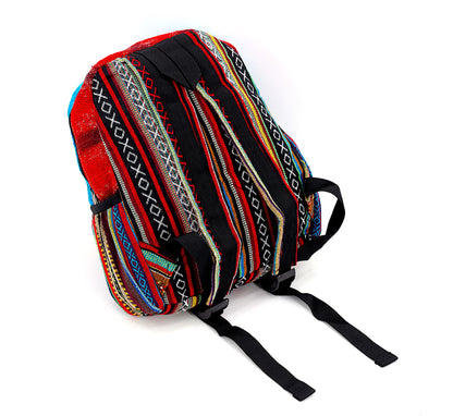 Chameleon Hemp Mini Backpack | Hand Embroidered Tie Dye Bag