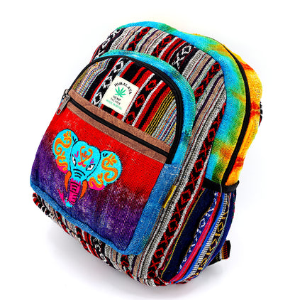 Elephant Hemp Mini Backpack | Nepalese Tie Dye Bag