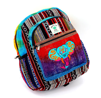 Elephant Hemp Mini Backpack | Nepalese Tie Dye Bag