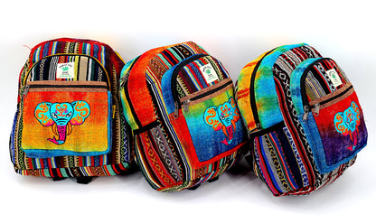 Elephant Hemp Mini Backpack | Nepalese Tie Dye Bag