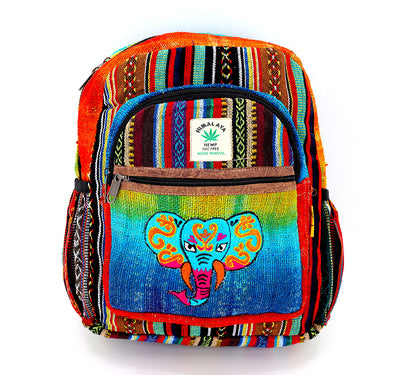 Elephant Hemp Mini Backpack | Nepalese Tie Dye Bag
