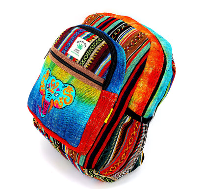 Elephant Hemp Mini Backpack | Nepalese Tie Dye Bag
