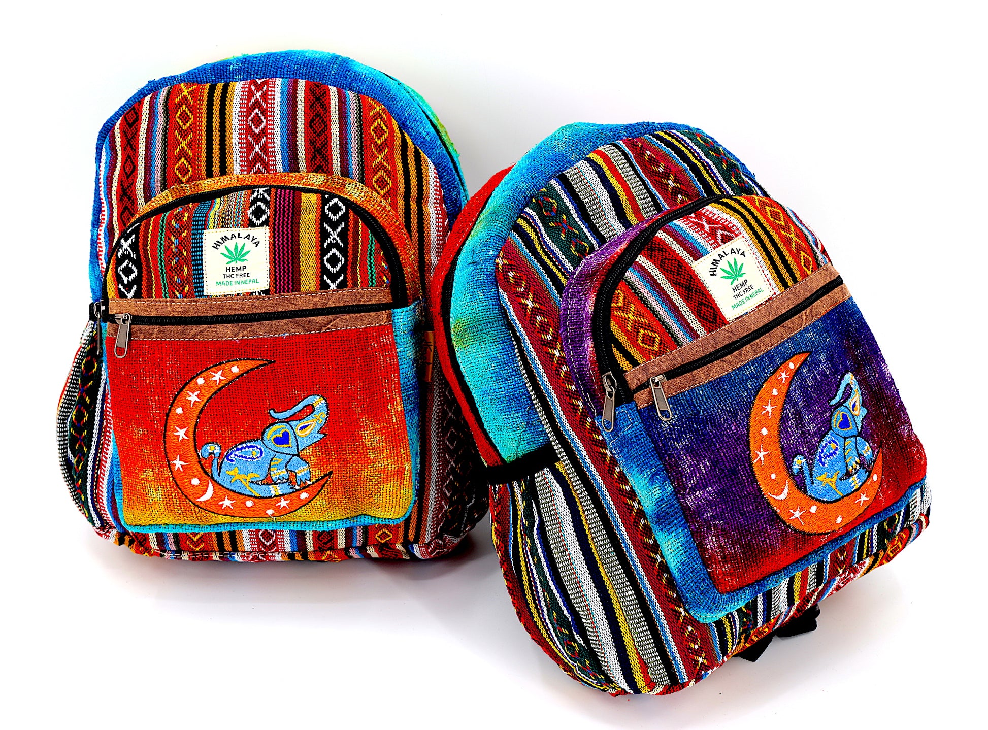 Moon & Elephant Hemp Mini Backpack