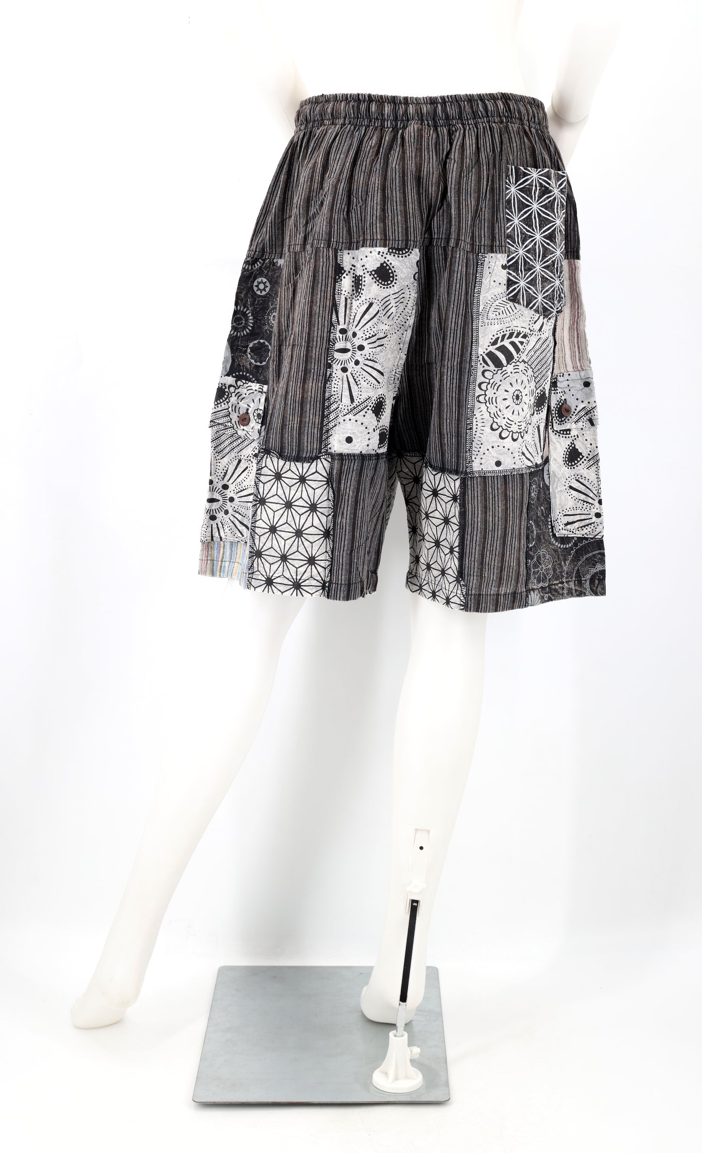 Cotton Hippie Handmade Geometric Print Patchwork Lightweight Bohemian Shorts