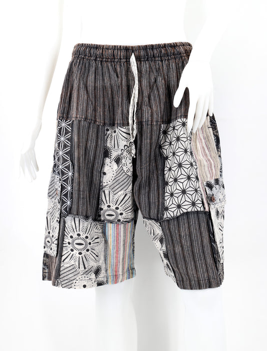 Cotton Hippie Handmade Geometric Print Patchwork Lightweight Bohemian Shorts