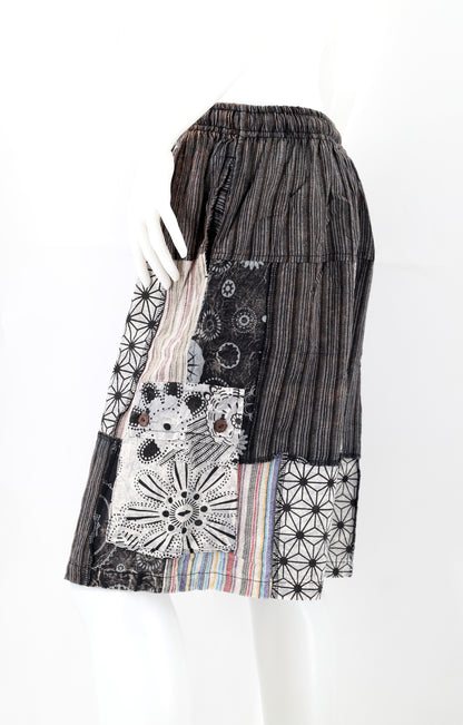 Cotton Hippie Handmade Geometric Print Patchwork Lightweight Bohemian Shorts