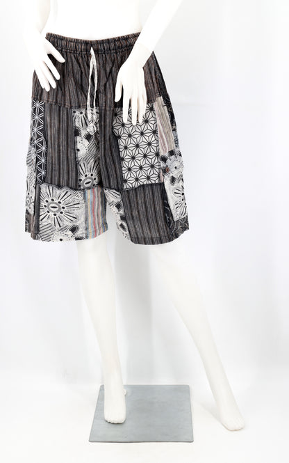 Cotton Hippie Handmade Geometric Print Patchwork Lightweight Bohemian Shorts