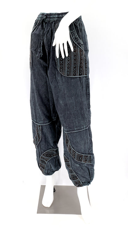 Faded Vintage Cotton Harem Pants | Distressed Boho Style