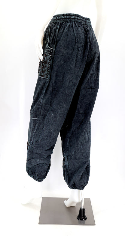 Faded Vintage Cotton Harem Pants | Distressed Boho Style