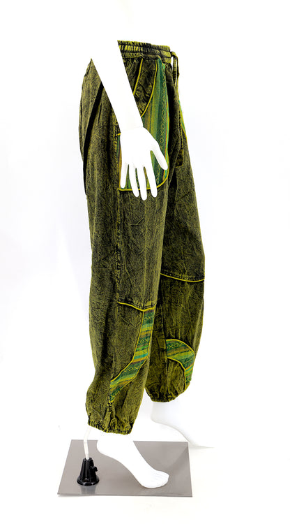 Faded Vintage Cotton Harem Pants | Distressed Boho Style