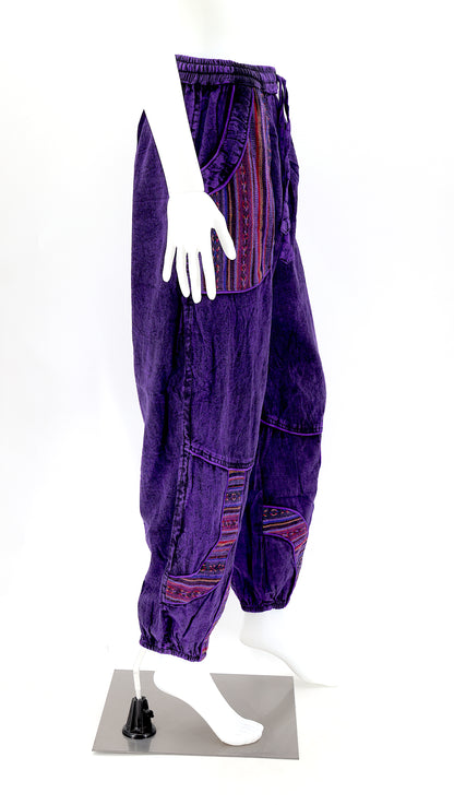 Faded Vintage Cotton Harem Pants | Distressed Boho Style