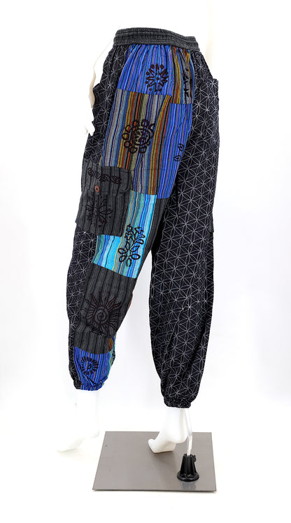 Flower of Life Harem Pants | Sacred Geometry Patchwork Pants