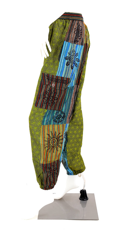 Flower of Life Harem Pants | Sacred Geometry Patchwork Pants