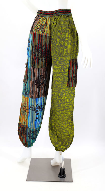 Flower of Life Harem Pants | Sacred Geometry Patchwork Pants