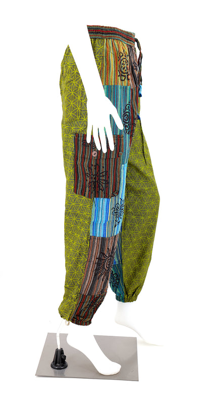 Flower of Life Harem Pants | Sacred Geometry Patchwork Pants