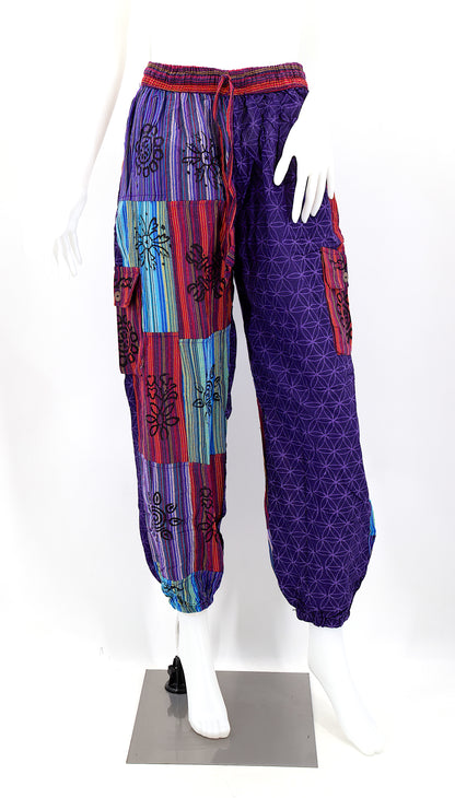 Flower of Life Harem Pants | Sacred Geometry Patchwork Pants