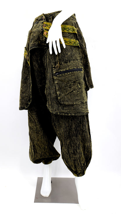 Faded Flower of Life Vintage Style Harem Pants