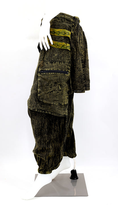 Faded Flower of Life Vintage Style Harem Pants