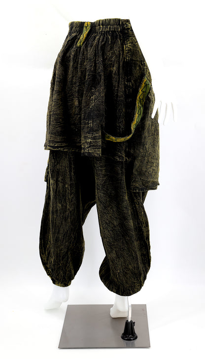 Faded Flower of Life Vintage Style Harem Pants