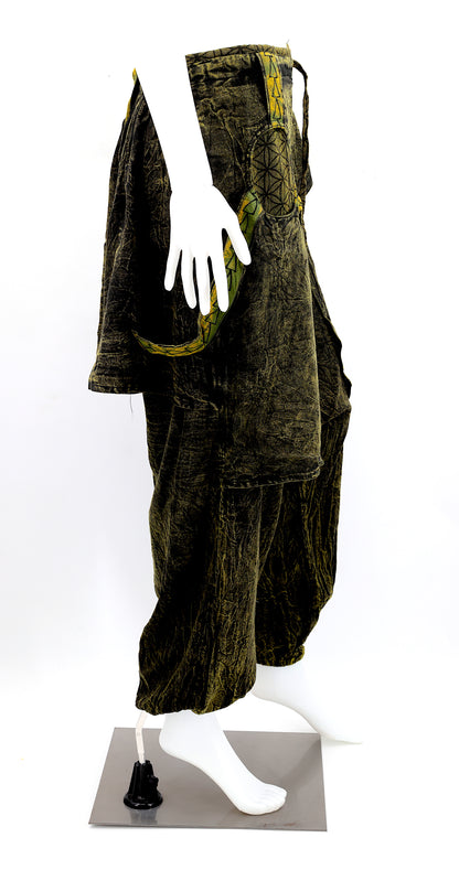 Faded Flower of Life Vintage Style Harem Pants