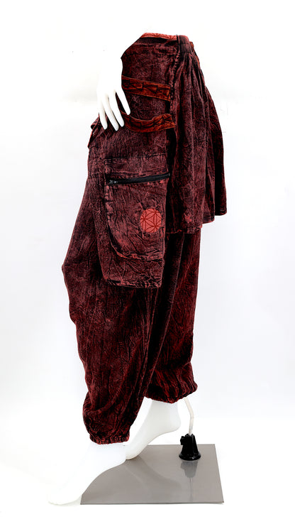 Faded Flower of Life Vintage Style Harem Pants