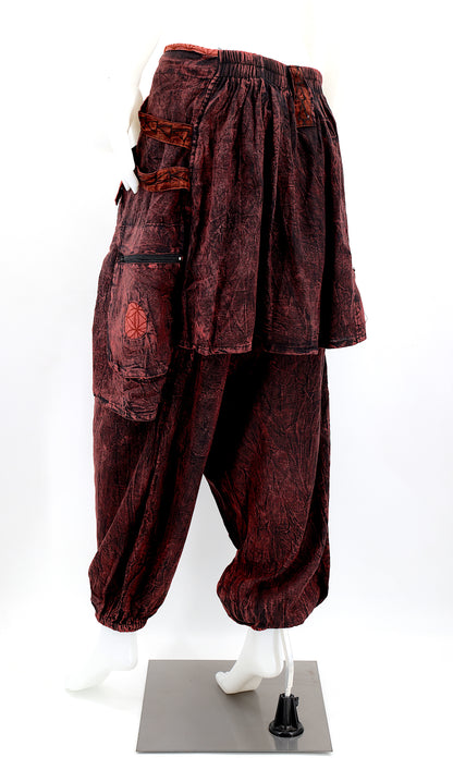 Faded Flower of Life Vintage Style Harem Pants