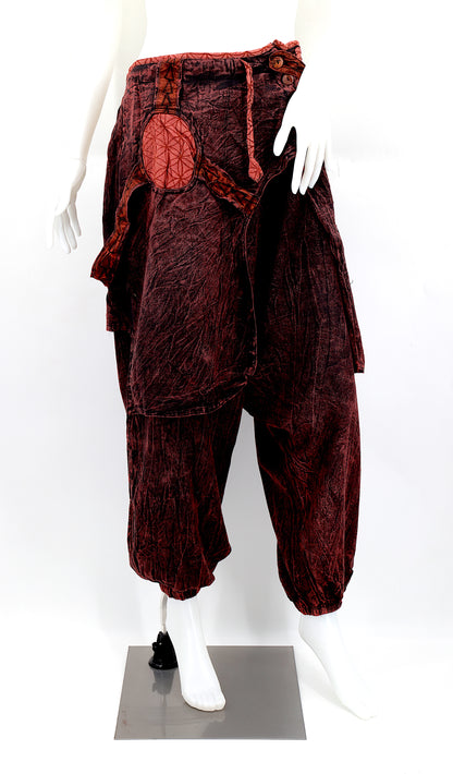 Faded Flower of Life Vintage Style Harem Pants
