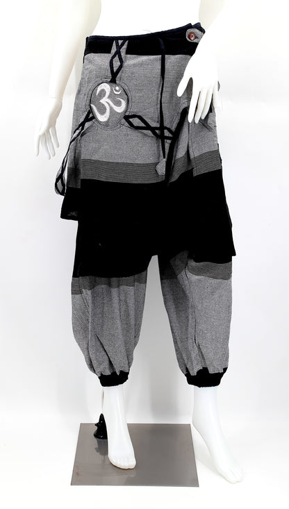 OM Embroidered Multicolor Harem Pants | Spiritual Symbol Pants