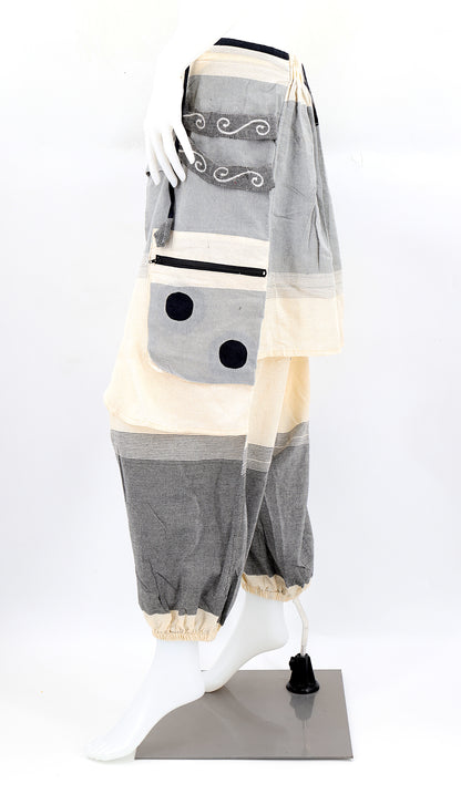 OM Embroidered Multicolor Harem Pants | Spiritual Symbol Pants