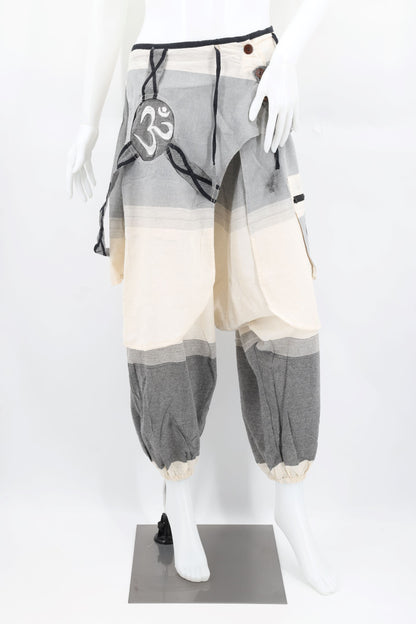 OM Embroidered Multicolor Harem Pants | Spiritual Symbol Pants