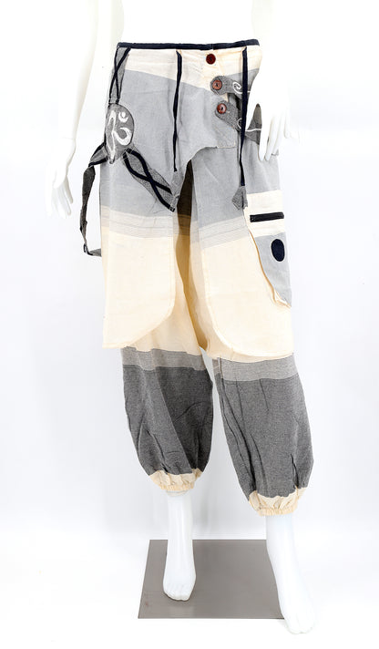 OM Embroidered Multicolor Harem Pants | Spiritual Symbol Pants