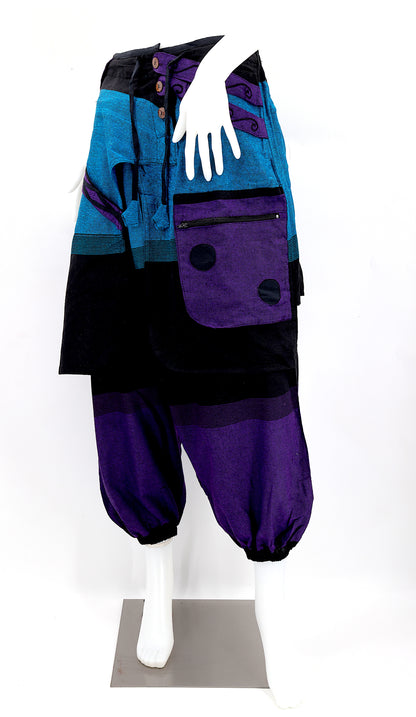 OM Embroidered Multicolor Harem Pants | Spiritual Symbol Pants