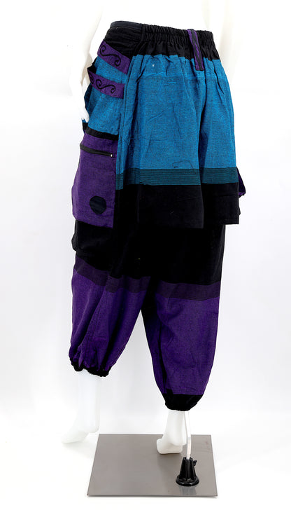 OM Embroidered Multicolor Harem Pants | Spiritual Symbol Pants